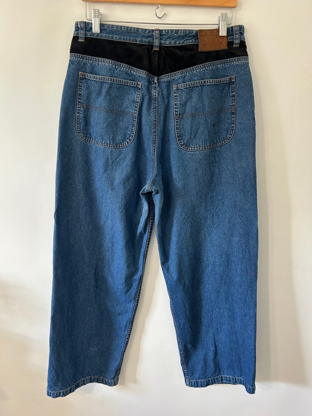 Vintage Tommy Hilfiger Jeans Women’s 14 Barrell Leg High Waisted Velvet Trimmed - Picture 7 of 16